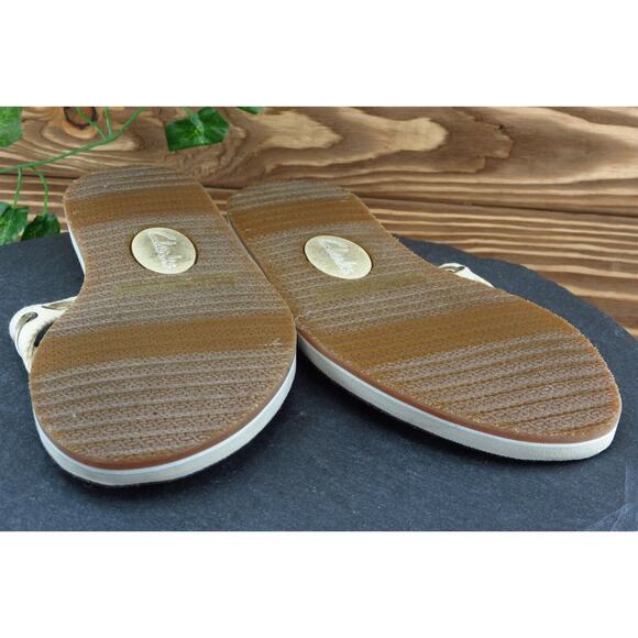 Clarks Size 9 M Beige Flip Flop Fabric Women Sandal Shoes - Picture 7 of 7